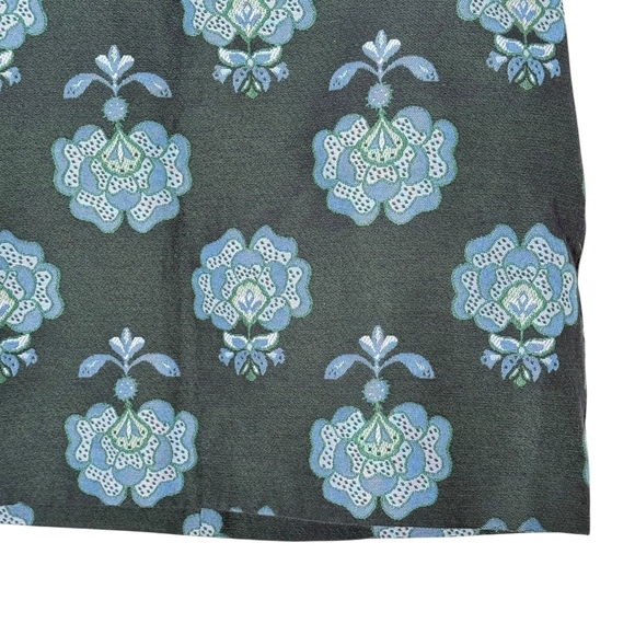 Loft Blue Floral Damask Pencil Short Skirt Women Size 10‎ Preppy Office Feminine - Picture 7 of 9
